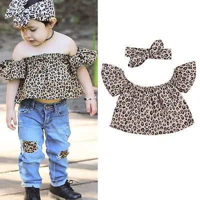 2 шт./комплект леопардовые топы с открытыми плечами | Мать и ребенок