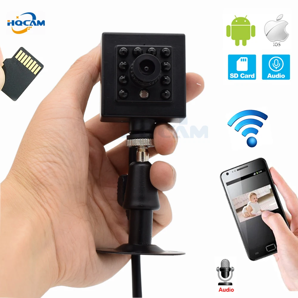 HQCAM WIFI TF слот 720P 960P 1080P Внутренняя Onvif 2 1 Беспроводная ip камера невидимая 10 шт. 940nm IR