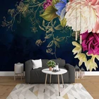 Пользовательские 3D фото обои Винтажные розы настенные наклейки с росписью гостиная спальня задний план самоклеющиеся наклейки домашний декор