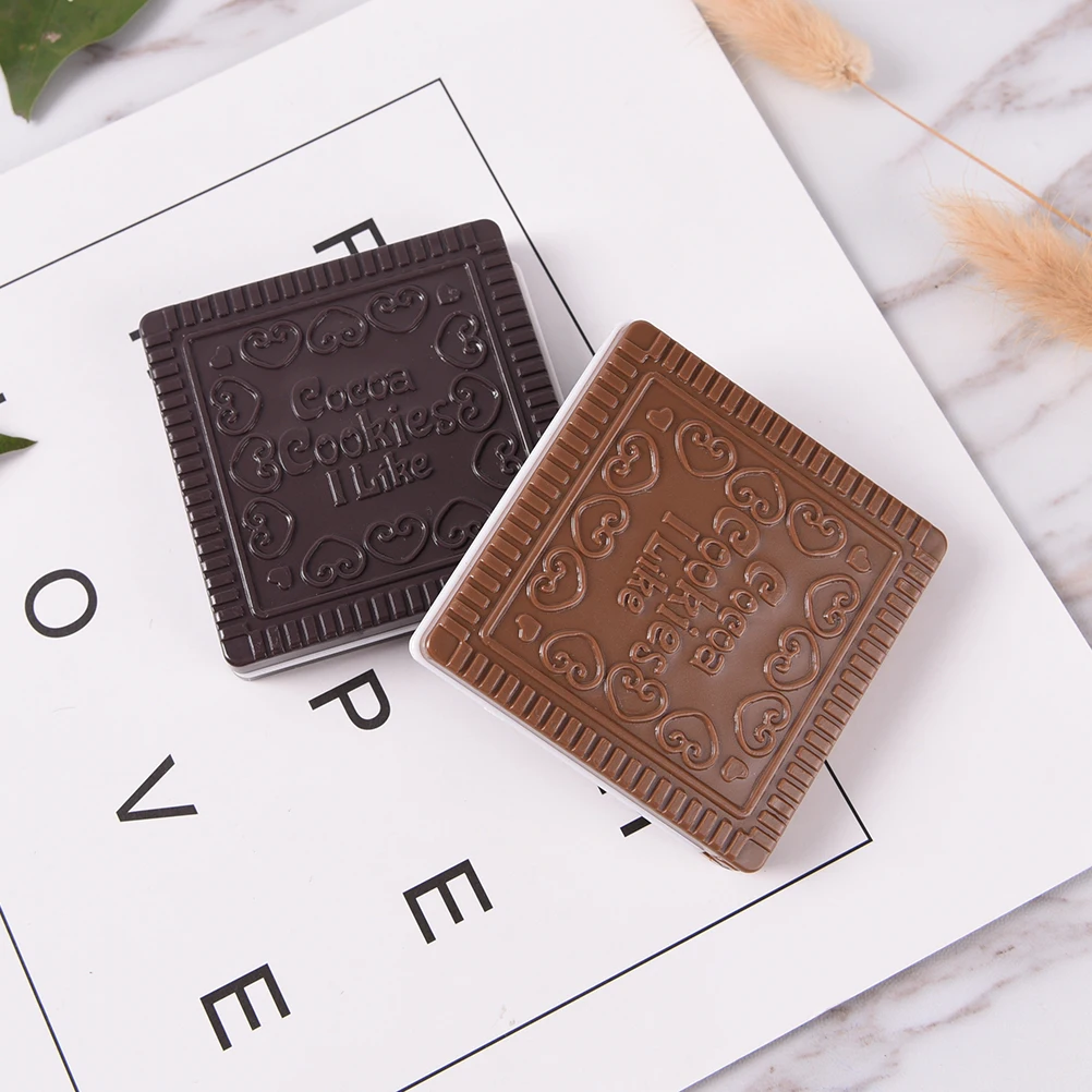 1Pc Foldable Square Makeup Mirrors Mini Comb & Mirror Set Layer Cake Cocoa Cookies with Beauty Accessories Tools New | Красота и