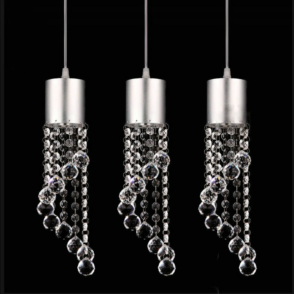 MAMEI Free Shipping Modern Crystal Aluminum Pendant Lamp 3 Light Island Kitchen 110-240V Voltage | Освещение