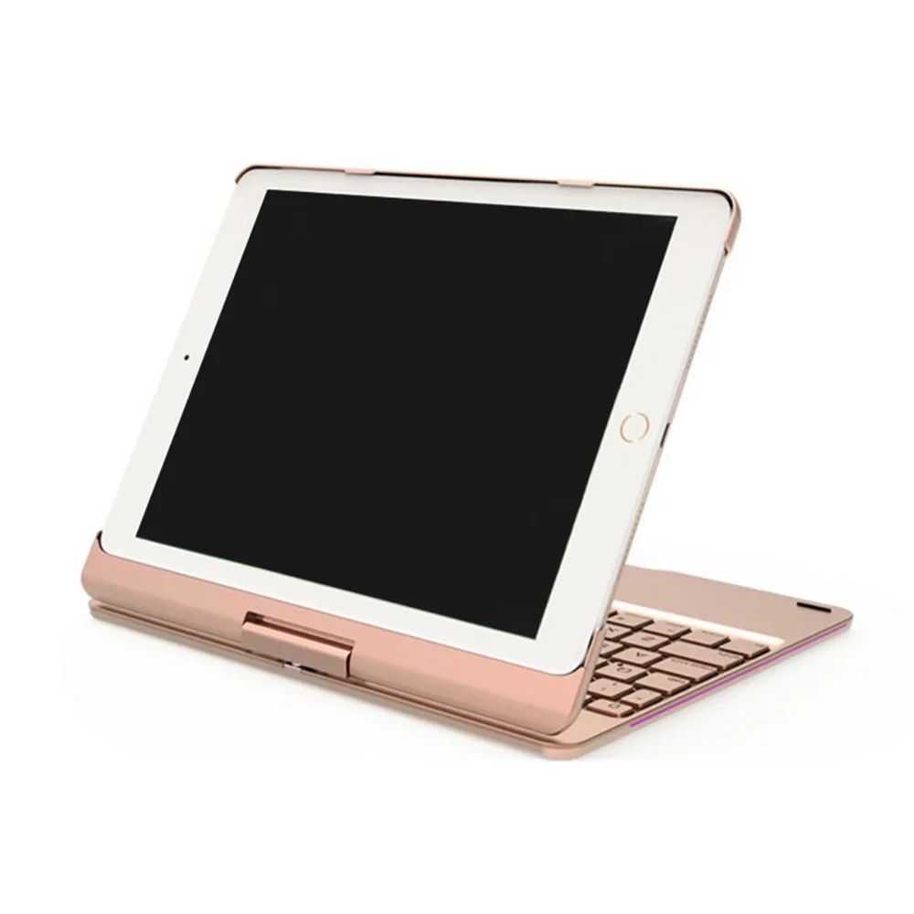 Беспроводной Bluetooth Алюминиевый чехол для клавиатуры чехол-книжка с подсветкой 360