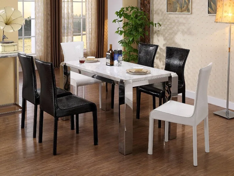 MYBESTFURN простая из искусственной кожи стулья Комплект для обеденного стола