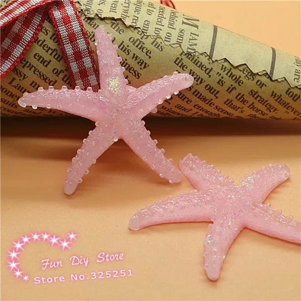 

resin pink shiny sea star flat back hair bow center 10pcs/lot 40*39mm R624-3