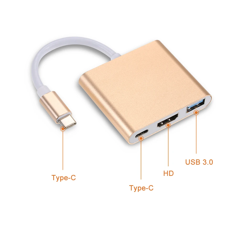 USB 3 1 кабель с разъемами типа C и 0/HD/ Type-C HUB USB-C 3-в-1 адаптер ключ для док-станции