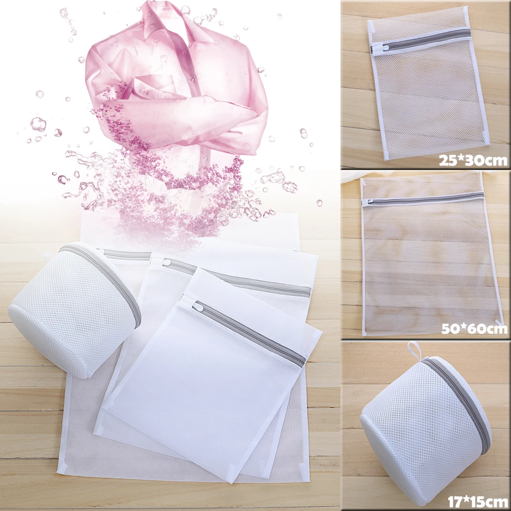 Новая портативная Сетчатая Сумка для стирки деликатная стирка ZipperClothes нижнее белье для хранения стиральные мешки для машинной стирки 3 размера