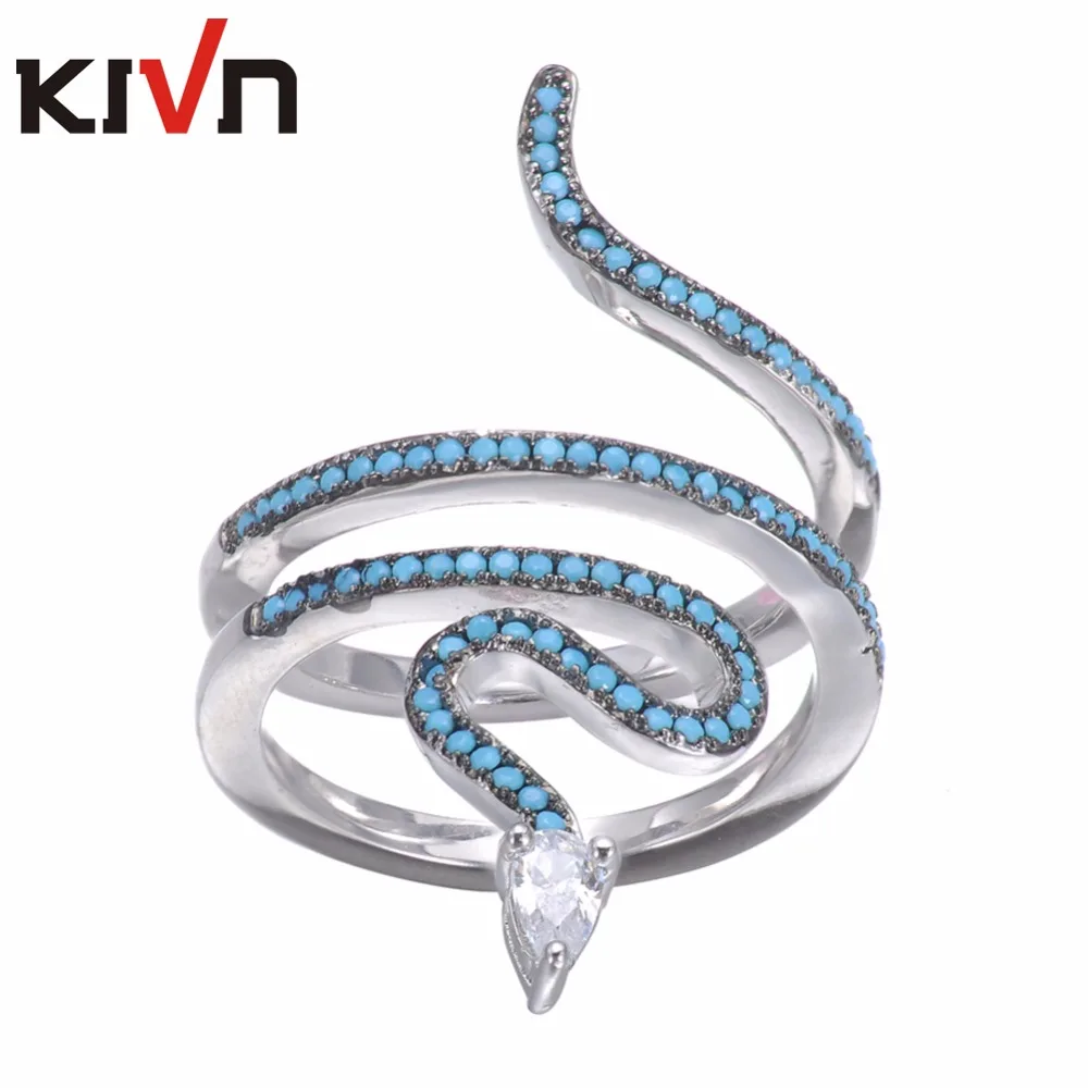 Модные ювелирные изделия KIVN змея нежная закрепка фианита Свадебные обручальные