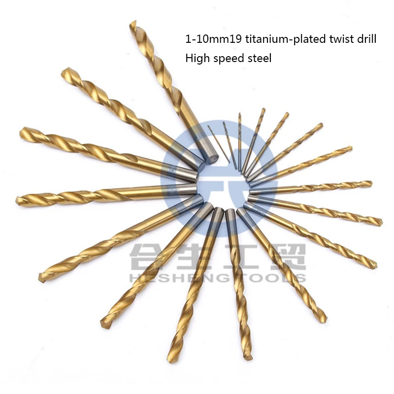 1.5mm 10mm High Speed Steel Plated Titanium Nitride Straight Shank Twist Drill Set Auger Wood Tool 99 Pcs/set|Сверла| |