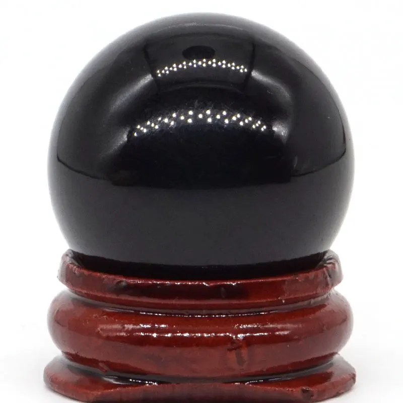 Натуральный черный обсидиановый каменный шар минеральный женский массажный
