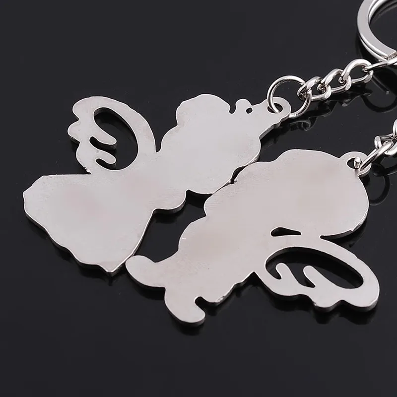 

FREE SHIPPING by DHL Wholesale Zinc Alloy Boy and Girl Angel Couple Keychains Metal Lovers Keyrings for Wedding