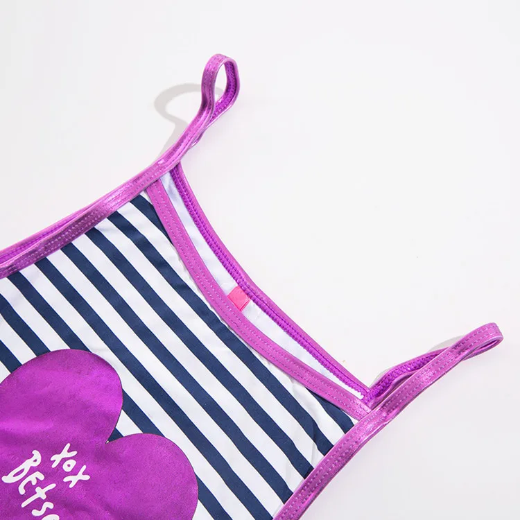 Купальники для девочек 2019 г. детские купальники из двух частей в полоску