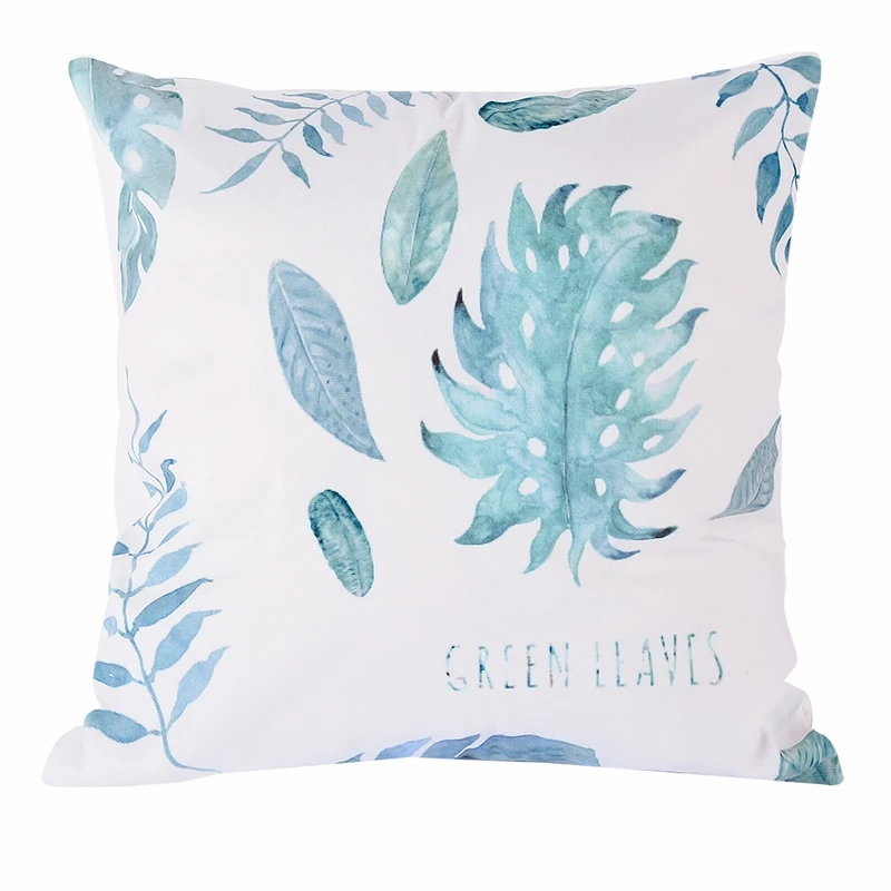 Hoomall Green Leaf Cushion Cover Decorative Pillows Decor Square Print For Living Room Waist | Дом и сад