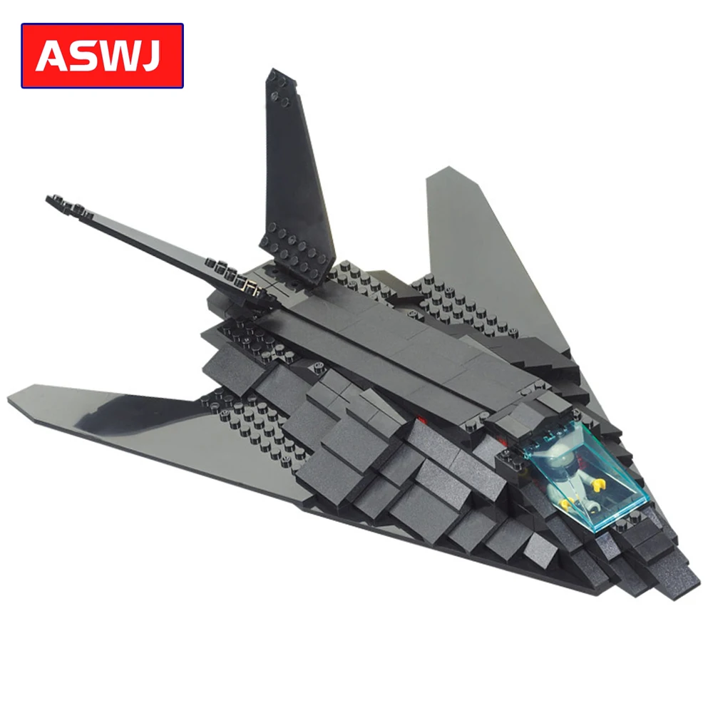 ВВС F117 стелс бомбардировщик строительные блоки самолет F 35 Кирпичи Модель дети