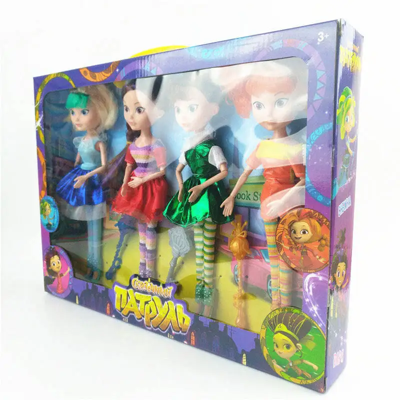 With Retail Box 4 шт./компл. 25 см x 9 см суставов Фея Фэнтези патруль кукла супер свинья aehka bapr фигурки модели игрушки с дистанционным управлением для девочек детей Lover Рождественский подарок - Цвет: With Retail Box