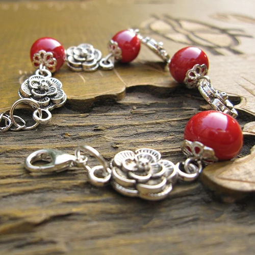 Женский серебряный браслет Bluelans ручной работы с керамическим покрытием в