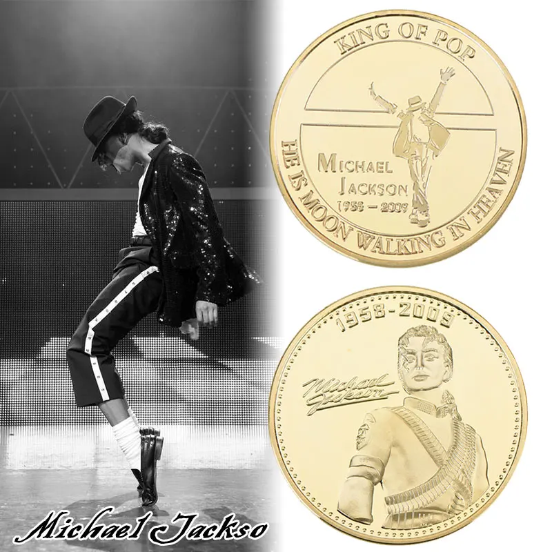 Памятный нормальный позолоченный Сувенир Монета Майкл Джексон MJ король поп