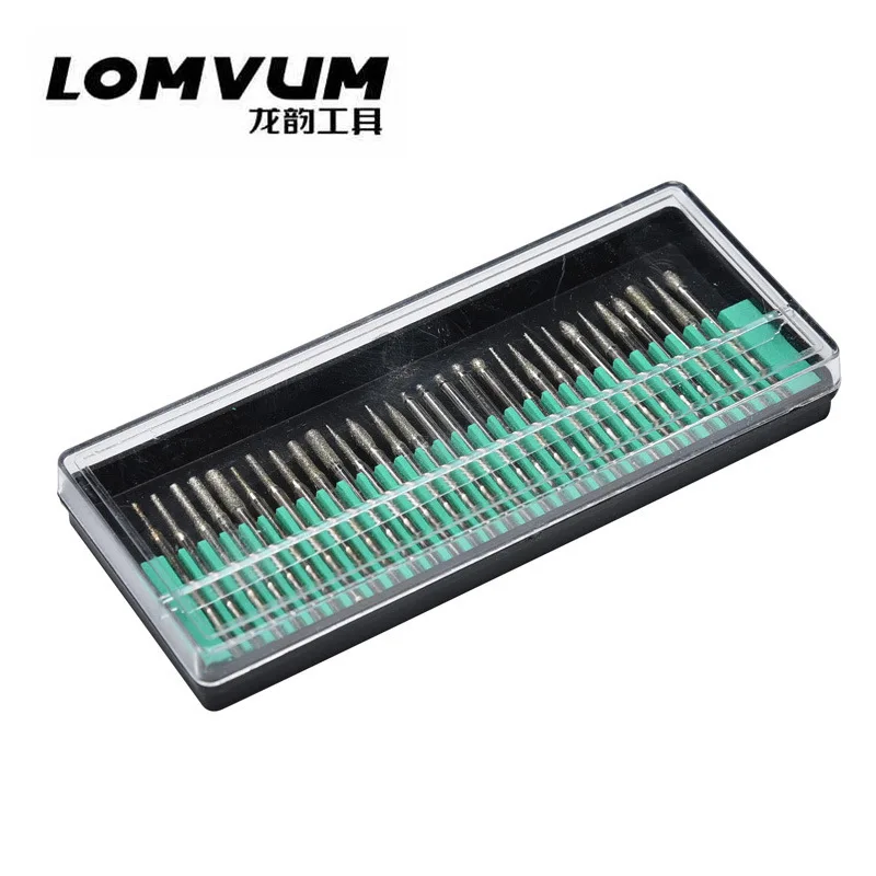 Алмазные наконечники LOMVUM 30 шт./компл. аксессуары для сверл Наконечник иглы