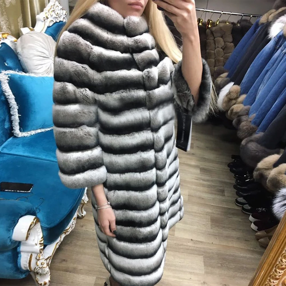 Новинка 2019 Стильное женское пальто из натурального меха Женское искусственного