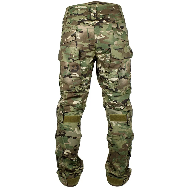 Multicam Camouflage Men Hunting Pants Tactical BDU Pants Camo Knee Pads Airsoft Sniper Paintball Military Army Combat Trousers