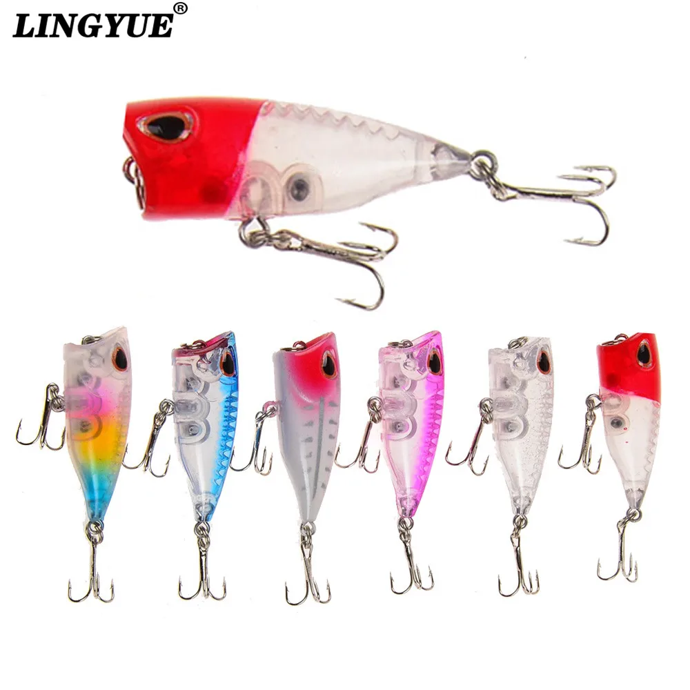 1 шт. 4 см 3 6 г Поппер прикормы 3D глаза приманки Crankbait воблеры иска попер Pesca