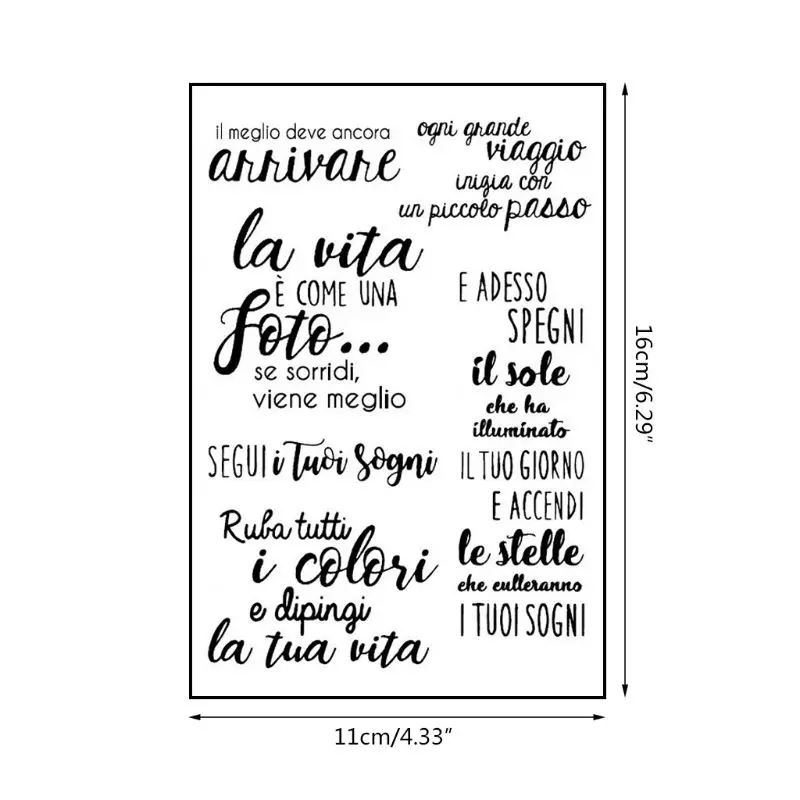 Итальянская буква DIY силиконовая прозрачная печать цепляющее тиснение для