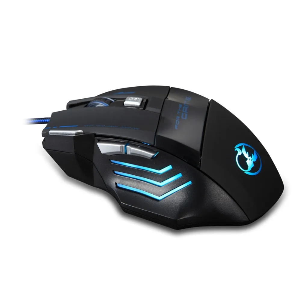 VOBERRY Регулируемая версия 5500 DPI 7 кнопок светодиодный кабель USB игровая мышь