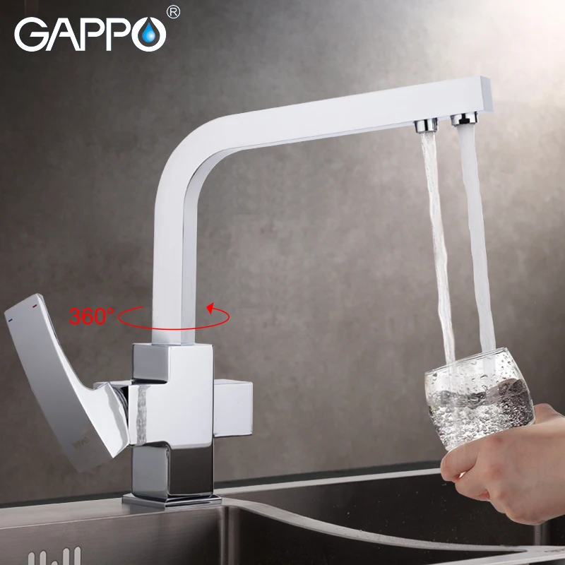 GAPPO кухонный кран с фильтрованной водой латунный для раковины смеситель воды