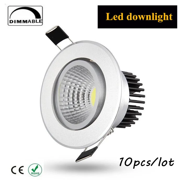 

10 Super Bright Recessed LED Dimmable Downlight COB 3W 5W 7W 10W 12W 15W 20W 30W LED Spot light LED Ceiling Lamp AC 110V 220V