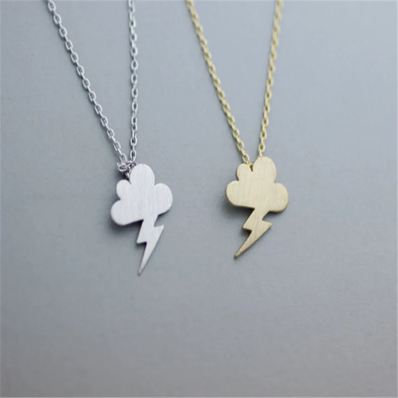 Милое ожерелье с молнией и облаком злом золотое для девушек ювелирное изделие