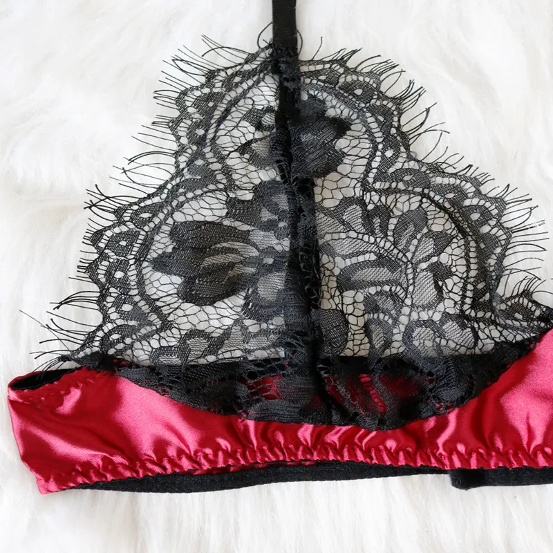 

Sexy Women Lingerie Lace Hot Erotic Sets Sexy Costumes Lace Bra+Panties Underwear Set Women Bra Thongs G-strings Transparent