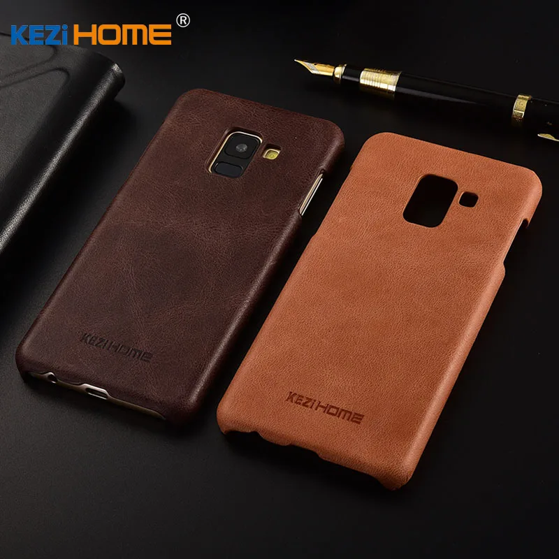 Для samsung Galaxy A8 2018 чехол kezihome Матовый Натуральная Кожа Твердый переплет Капа для 5 6