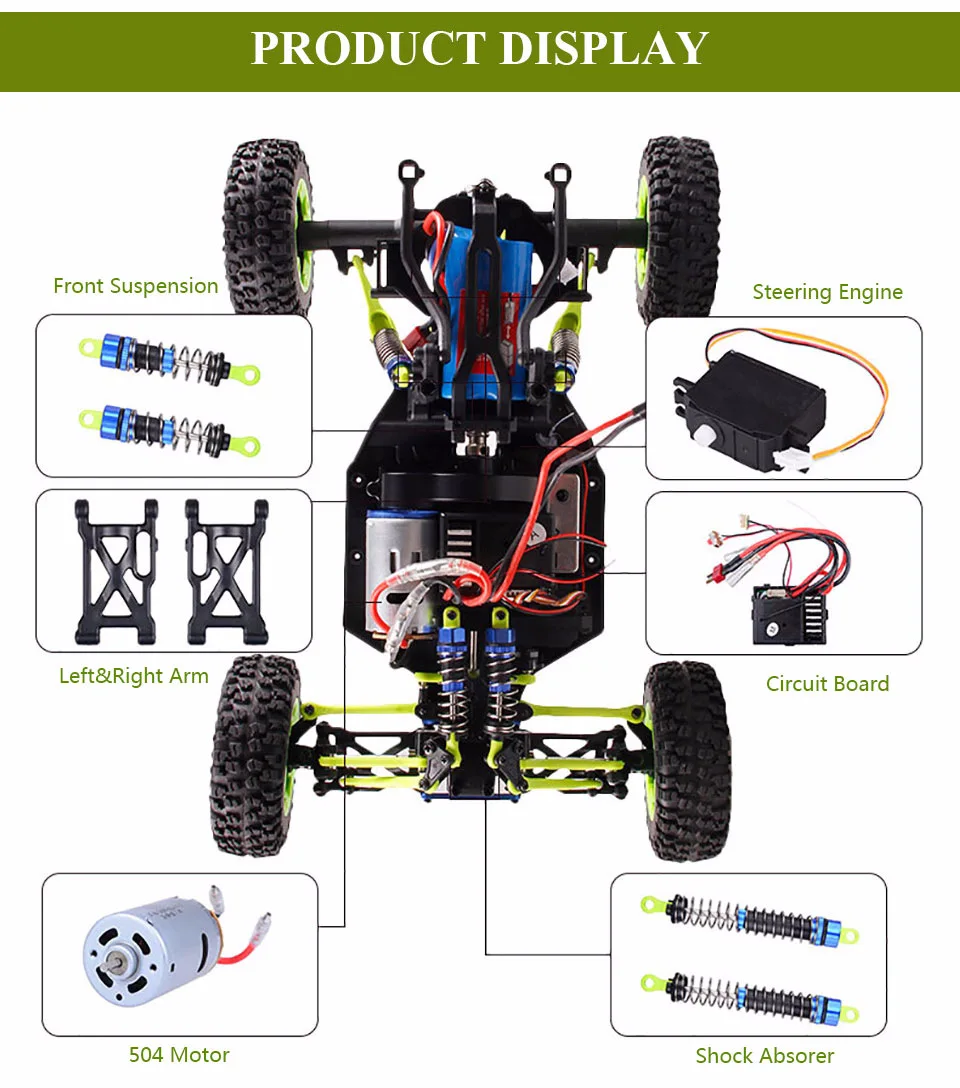 12428 автомобиль 1/12 Масштаб 2,4 г Электрический 4WD автомобиль с дистанционным управлением 50 км/ч высокая скорость скалолазание автомобиль скалолазание гоночный автомобиль