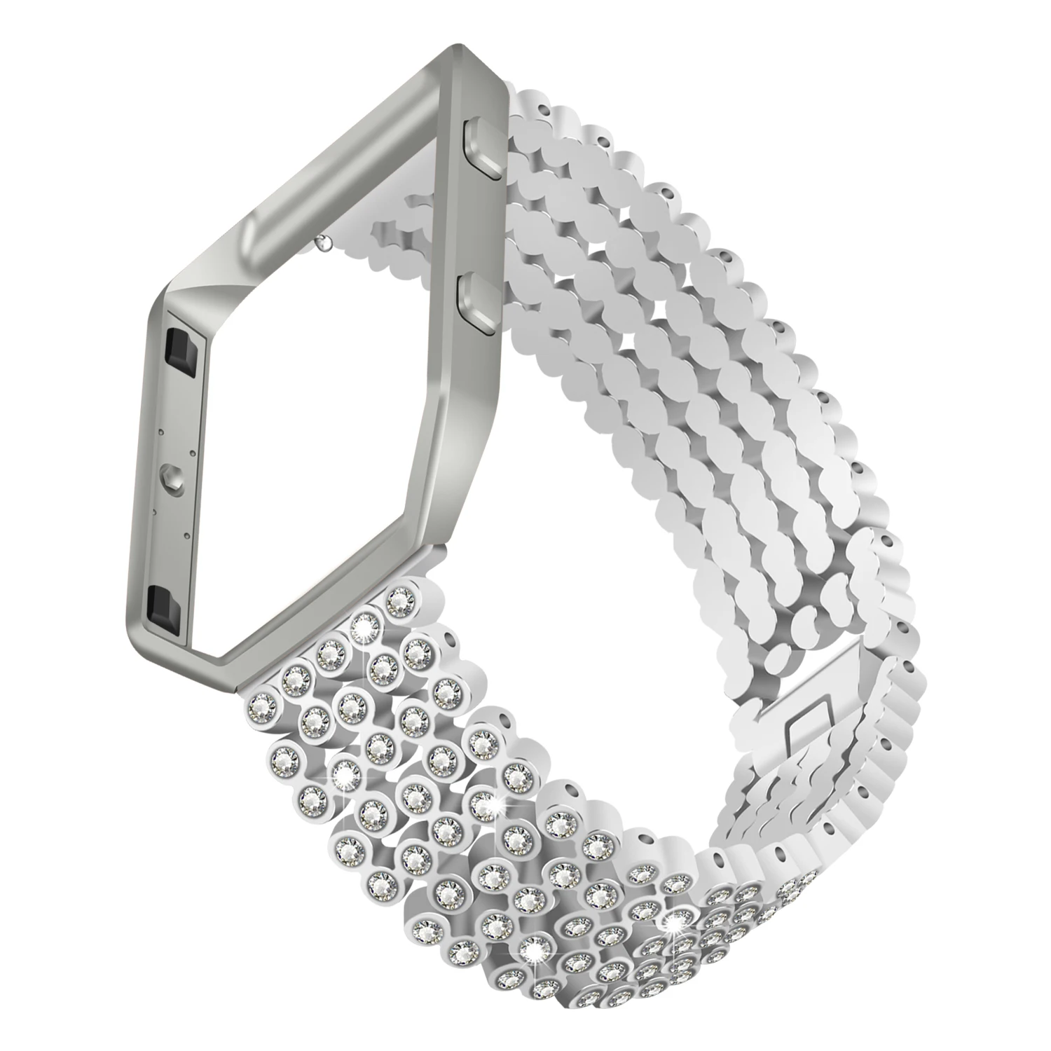 sliver Для Fitbit Blaze Band Joyozy Замените браслеты Bling+ нержавеющая сталь, Fitbit Blaze полосы, серебро, розовое золото, черный - Цвет ремешка: sliver