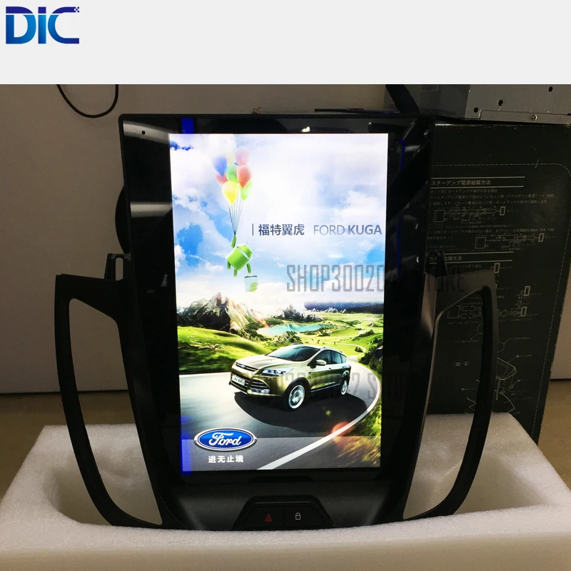 DLC Android gps-навигатор Автомобильный плеер 12 ''радио вертикальный экран mp3 mp4 Видео Аудио Автомобильный Стайлинг для ford Kuga Escape 2013