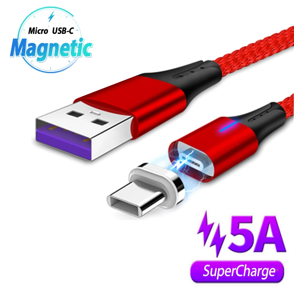 Магнитный кабель Micro Usb Тип C 2 м для быстрой зарядки 3 0 Samsung Galaxy S20 Ultra Plus Redmi K30 Type-C |