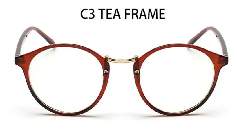 C3 tea Дешевые черные оправы для очков женские поддельные очки прозрачные круглые прозрачные корейские очки круг близорукость нерд очки - Цвет оправы: C3 tea
