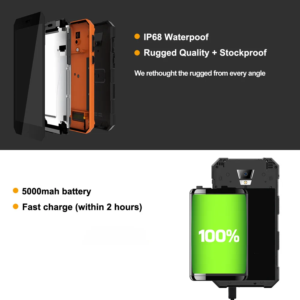 Nomu S10 ударопрочный смартфон IP68 водонепроницаемый мобильный телефон MTK6737T