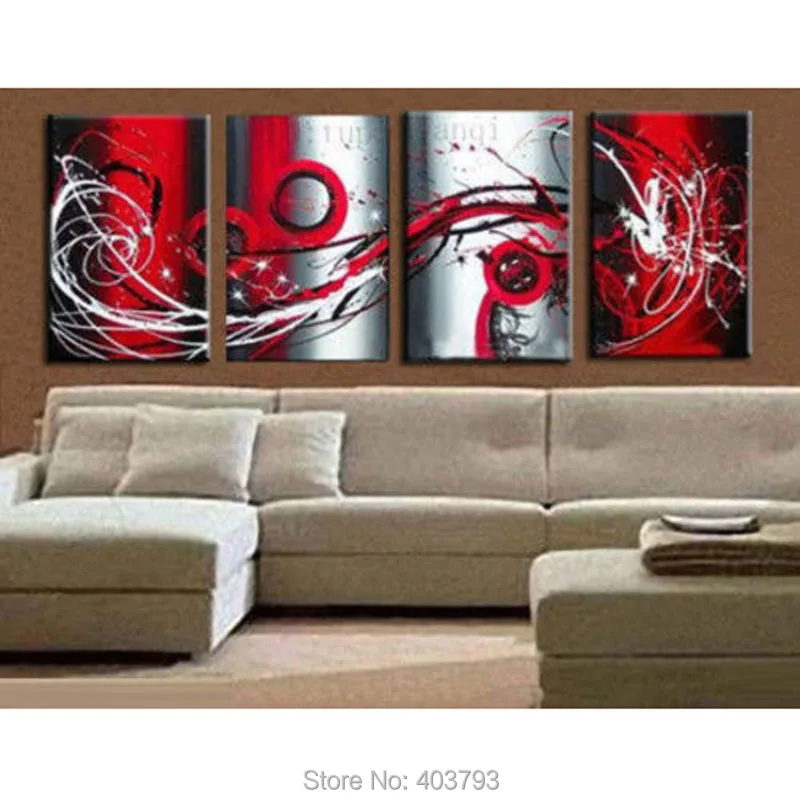 

Pretty MODERN ABSTRACT WALL ART OIL PAINTING ON CANVAS Red(No frame)