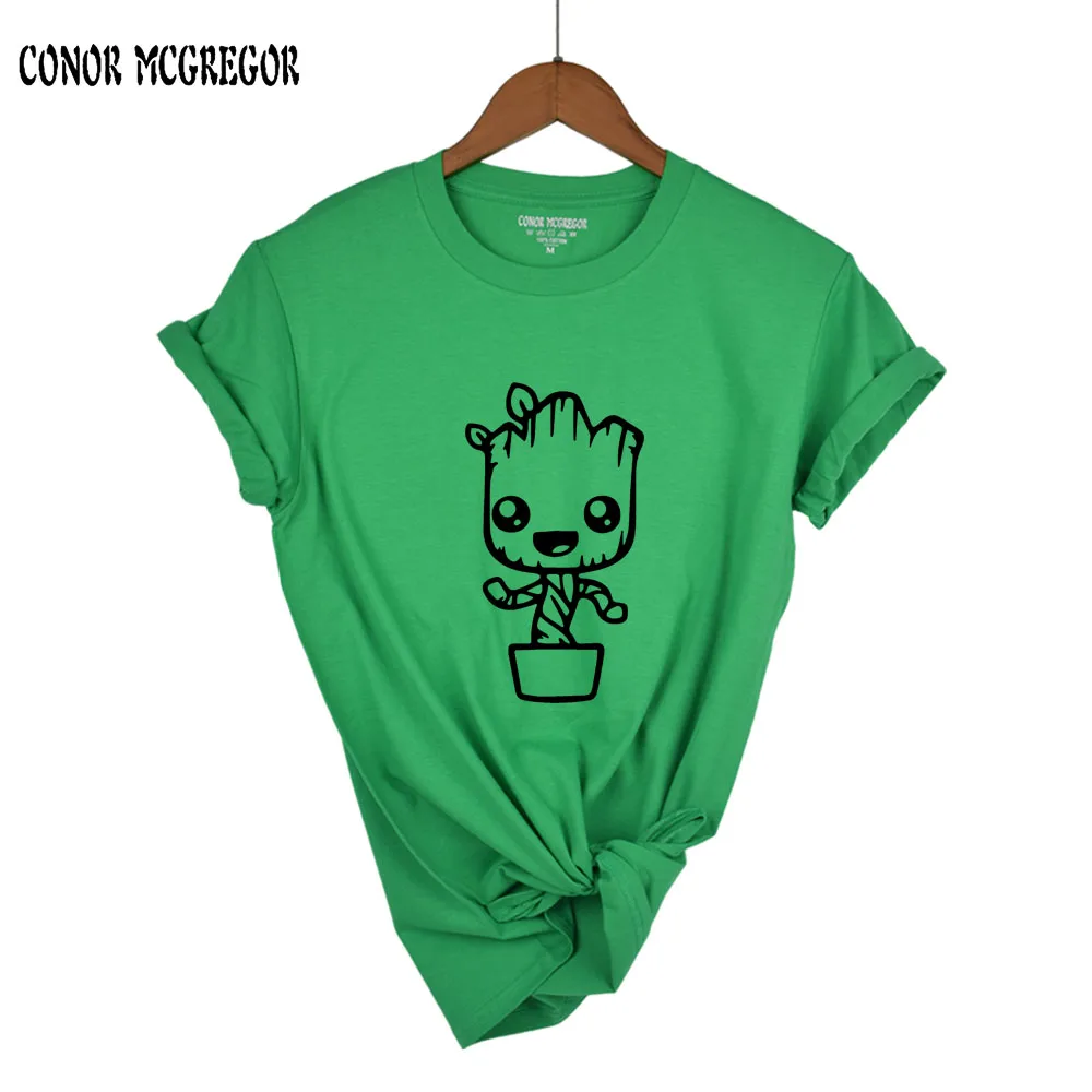 Женская футболка с изображением грута I AM летняя повседневная хлопковая коротким