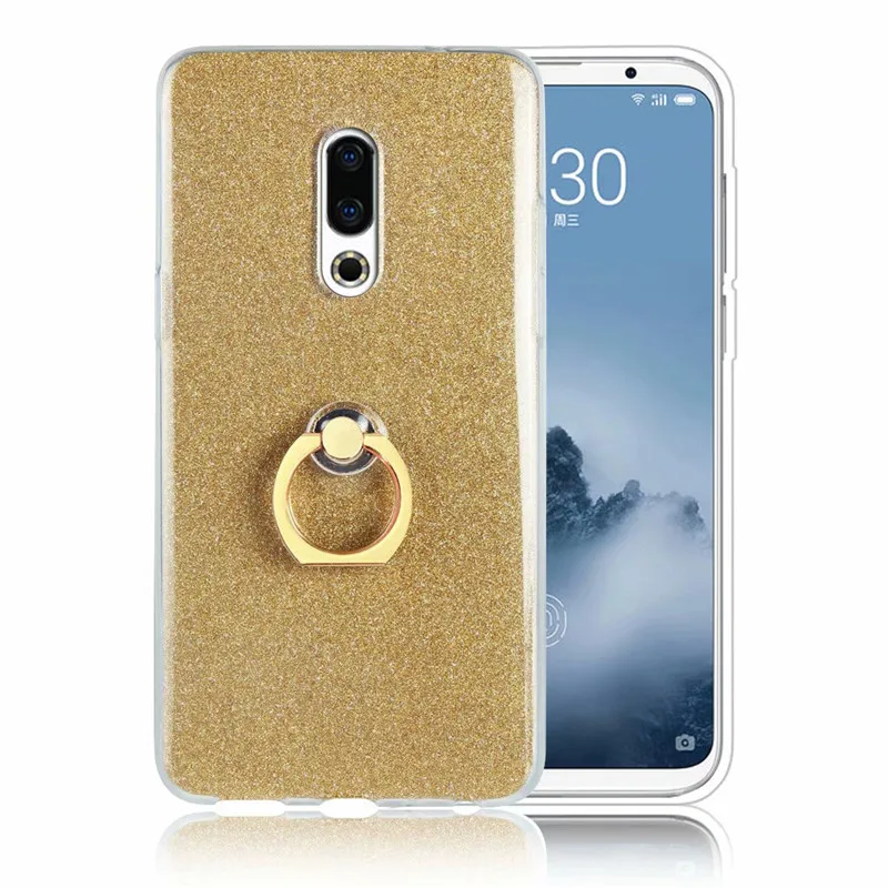 Ainike Bling Glitter Phone Sticker For Meilan E Note2 Note5 MX6 U10 Pro7 Metal 5S X M9C P2 Soft TPU Case With Ring Holder |