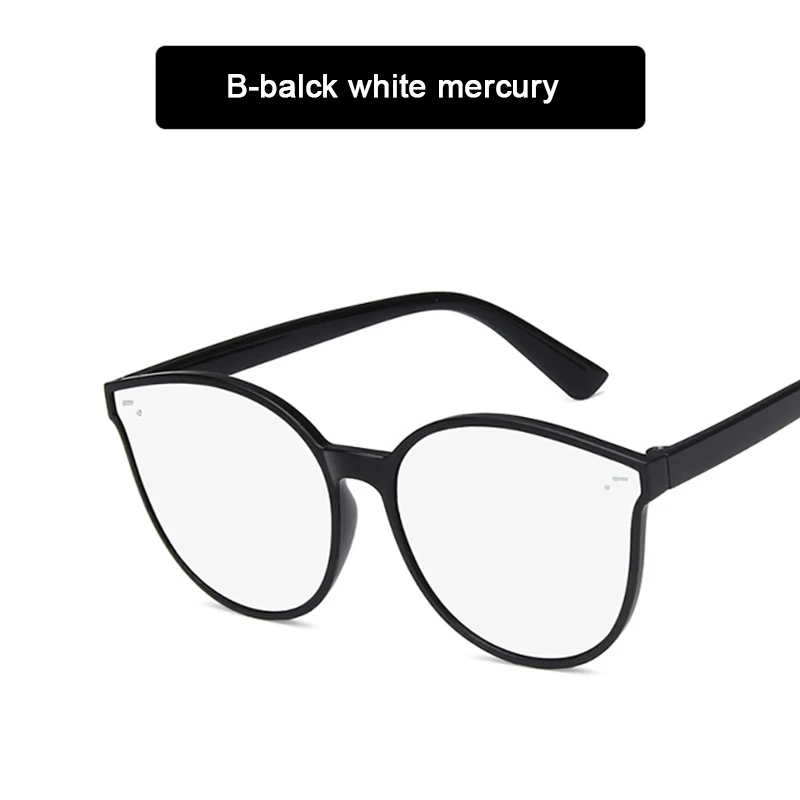 B-Black Mirror White HJYBBSN Kinder Zonnebril кошачий глаз детские солнцезащитные очки круглая красочная оправа радужные зеркальные солнцезащитные очки для мальчиков и девочек Oculos de sol - Цвет линз: B-Black Mirror White