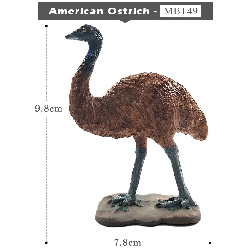 American Ostrich Белый крокодил панда шимпанзе wildebeest коала олень Лебедь Модель Животного Фигурка домашний декор Фея Украшения Сада аксессуары - Цвет: American Ostrich