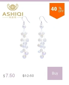 Подлинные серьги ASHIQI из серебра 925 пробы 8-9 мм, серьги-капли с натуральным пресноводным жемчугом AAA ZC для женщин, подарок, Прямая поставка