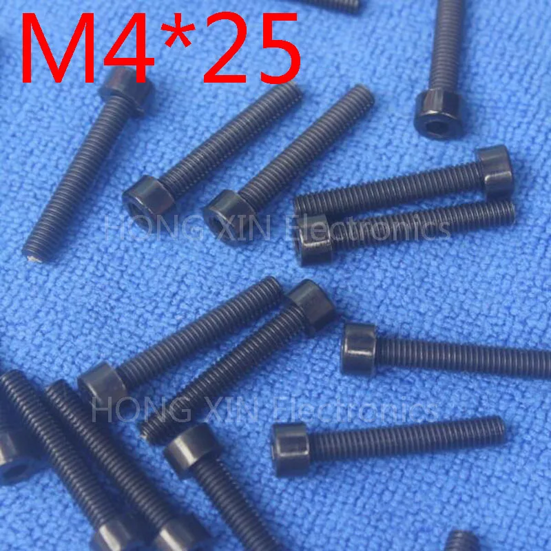 Черные винты M4 * 25 с внутренней шестигранной головкой из нейлона 1 шт. мм