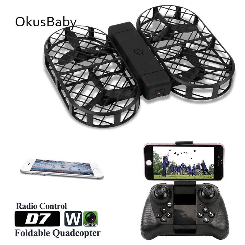 

2018 RC Quadcopter Foldable Drone with Camera hd 480P 720P FPV WiFi Control 2.4G 4CH 6 Axis Gyro with Bag Photo Video