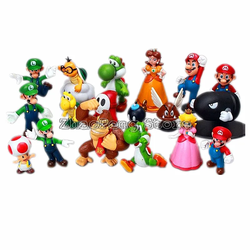 18 шт./лот Super Mario Bros Luigi PVC Фигурки игры Марио коллекционные куклы детские игрушки