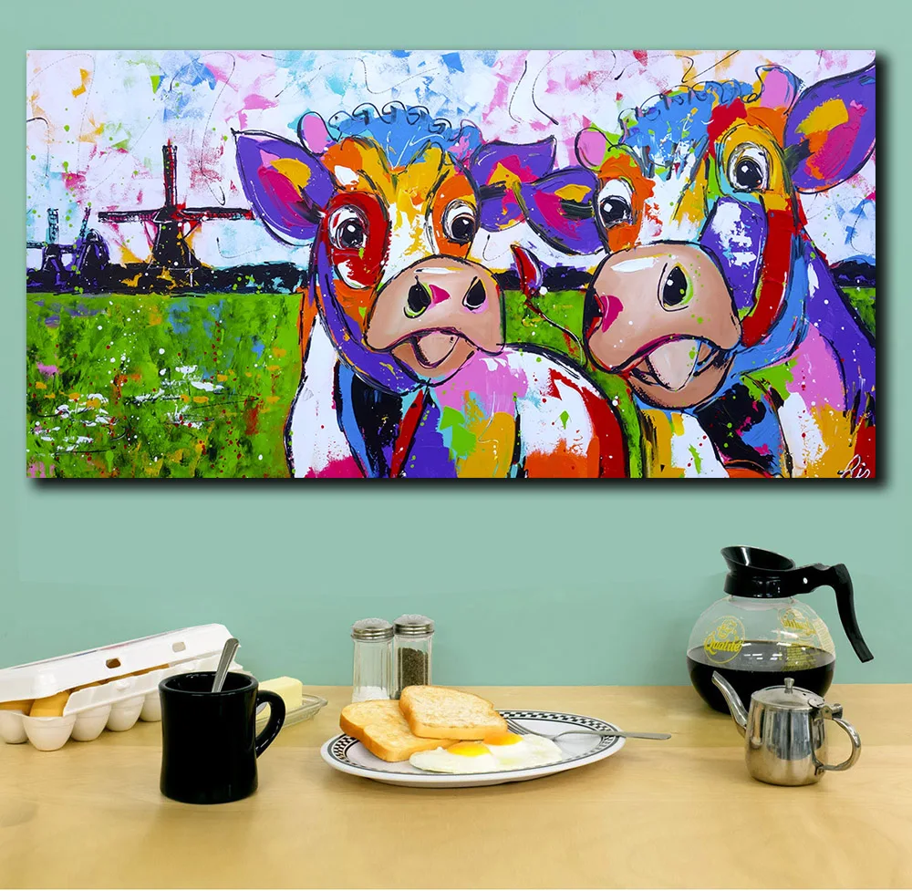 Fashion Large Size Printing Pop Art Colorful Animal Wall Picture Home Decor Living Room Modern Canvas Print Oil Paintings | Дом и сад
