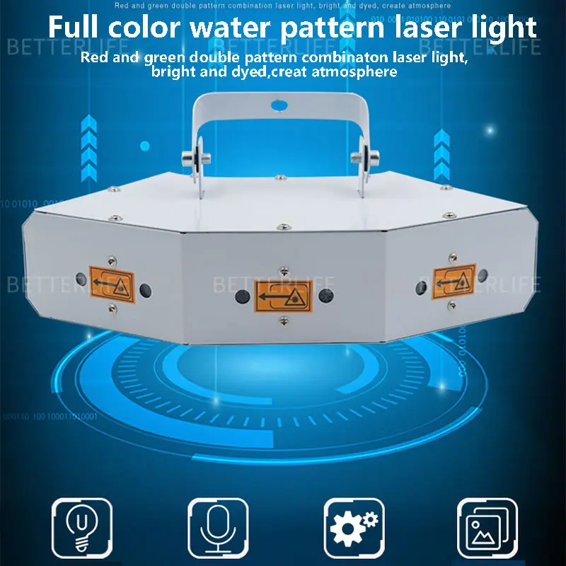 New 6-hole projection laser light control rhythm bar ktv AC90-240v night field flash DJ 60W DMX Stage Light | Лампы и освещение