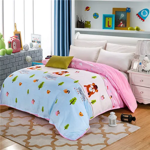 cartoon duvet cover AB постельные принадлежности, пододеяльник, фланелевый флис+ хлопок, одиночное одеяло, 1 шт., пододеяльник с принтом, зимнее покрывало на кровать, одеяло - Цвет: cartoon duvet cover