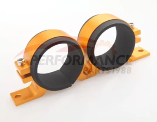 52mm ID Dual Double Billet Fuel Pump Filter Mounting Bracket Clamp Cradle Golden | Автомобили и мотоциклы